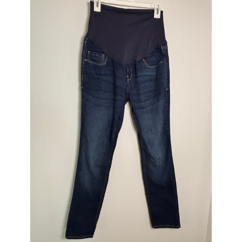 Old Navy Maternity Full Panel Skinny Jeans Dark Wash Indigo Blue Slim Leg